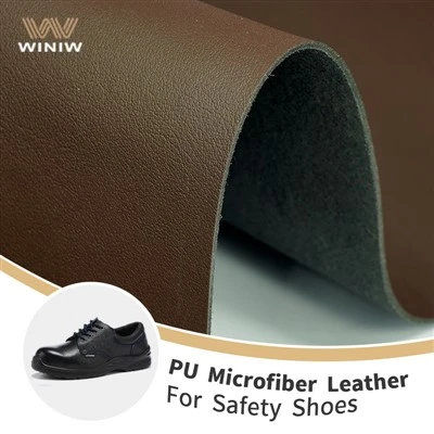 Couro sintético de microfibra de alta abrasão e anti{0}}arranhões para calçados de trabalho de segurança industrial